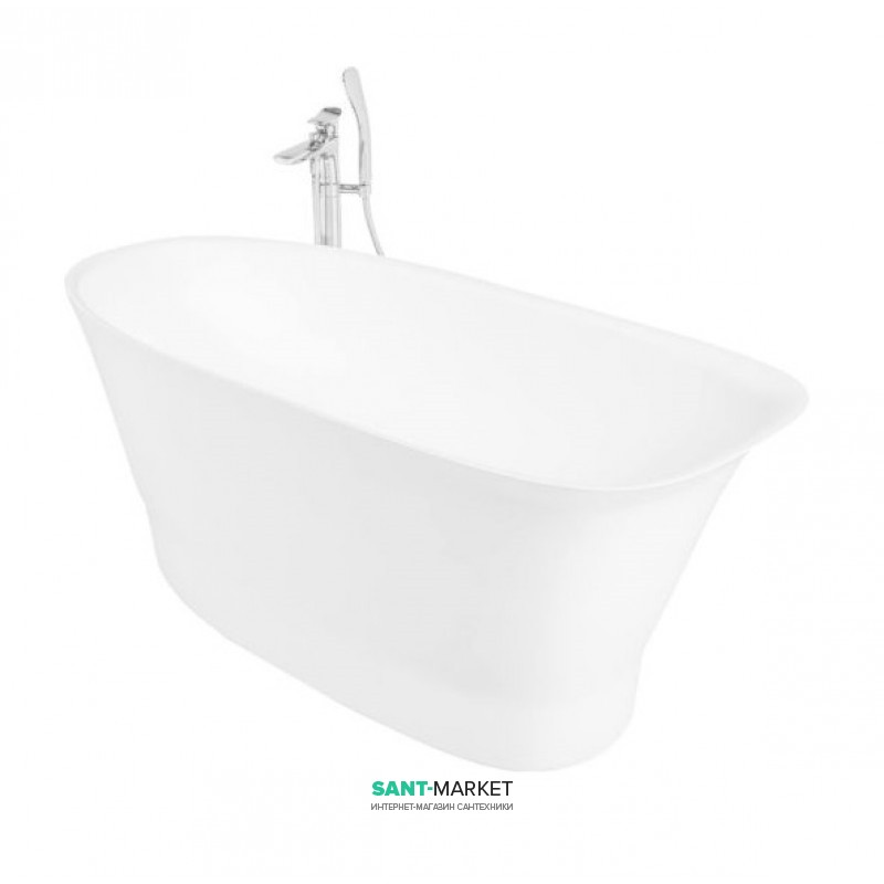 Ванна з штучного каменю Rock Design Барса 159x72 білий 1BR159072