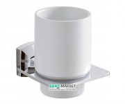 Стакан для зубних щіток Kraus Fortis з настінним тримачем кераміка / латунь хром KEA-13304CH