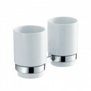 Cтакан для зубных щеток двойной Kraus Amnis с настенным держателем хром KEA-11116CH