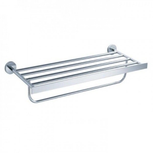 Полочка для ванной Kraus Imperium с держателем для полотенец латунь хром KEA-12242CH