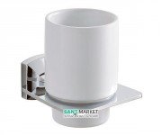 Стакан для зубних щіток Kraus Fortis з настінним тримачем кераміка / латунь хром KEA-13304CH