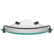 Полочка для ванной Kraus Elie стеклянная с бортиком матовый черный KEA-18846MB