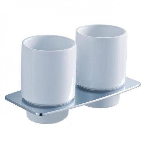 Cтакан для зубных щеток двойной Kraus Fortis с настенным держателем хром KEA-13316CH