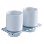 Cтакан для зубных щеток двойной Kraus Fortis с настенным держателем хром KEA-13316CH