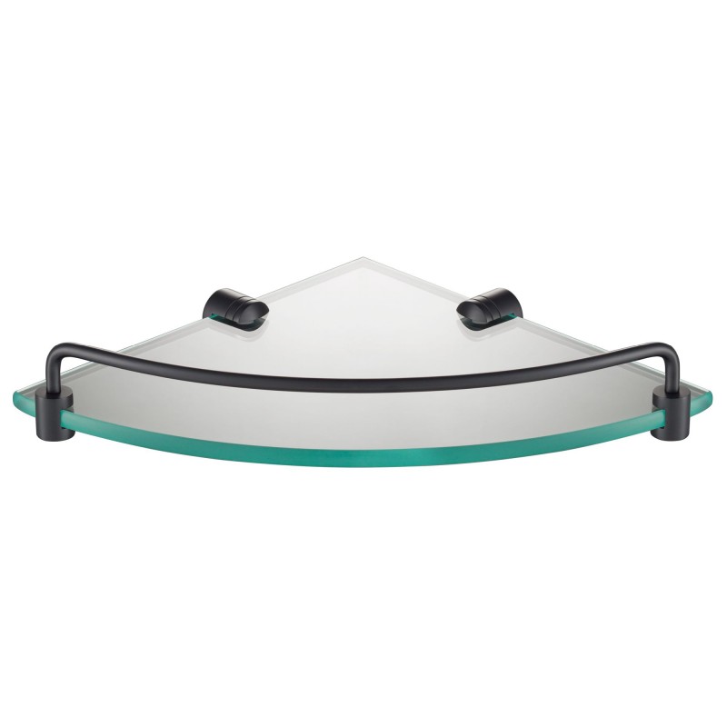 Поличка для ванної Kraus Elie скляна з бортиком матовий чорний KEA-18846MB