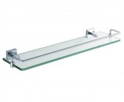 Поличка для ванної з бортиком Kraus Aura скло / латунь хром KEA-14445CH