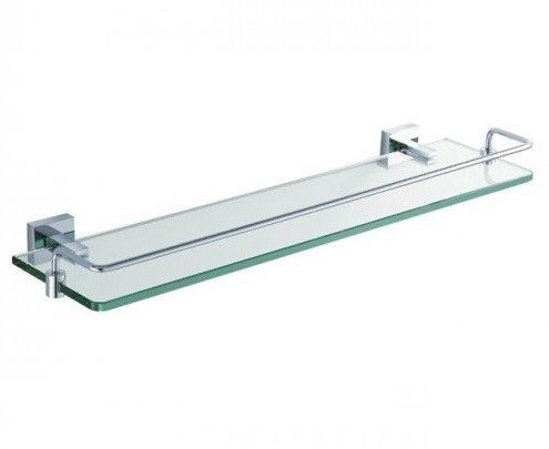 Поличка для ванної з бортиком Kraus Aura скло / латунь хром KEA-14445CH