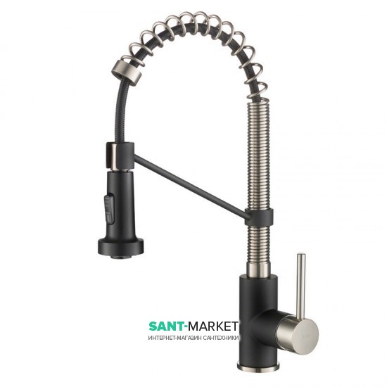 Смеситель для кухни Kraus Bolden нержавеющая сталь/чёрный матовый KPF-1610SSMB