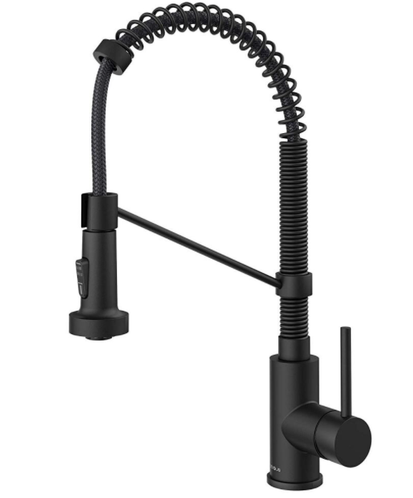 Смеситель для кухни Kraus Bolden пружинный матовый чёрный KPF-1610MB