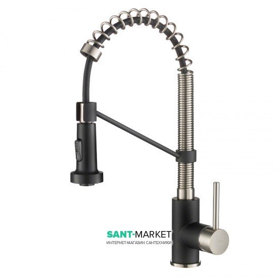 Змішувач для кухні Kraus Bolden нержавіюча сталь / чорний матовий KPF-1610SSMB