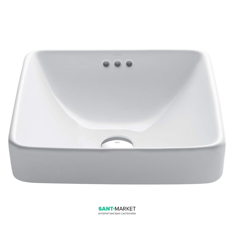 Раковина для ванной Kraus Elavo 41,3х41,3 см керамика белый KCR-281