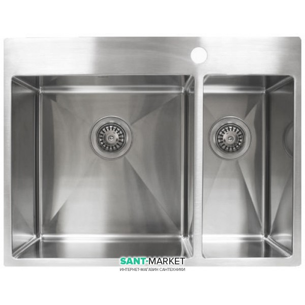 Мийка для кухні прямокутна Kraus Rex накладна права нержавіюча сталь KHT32R