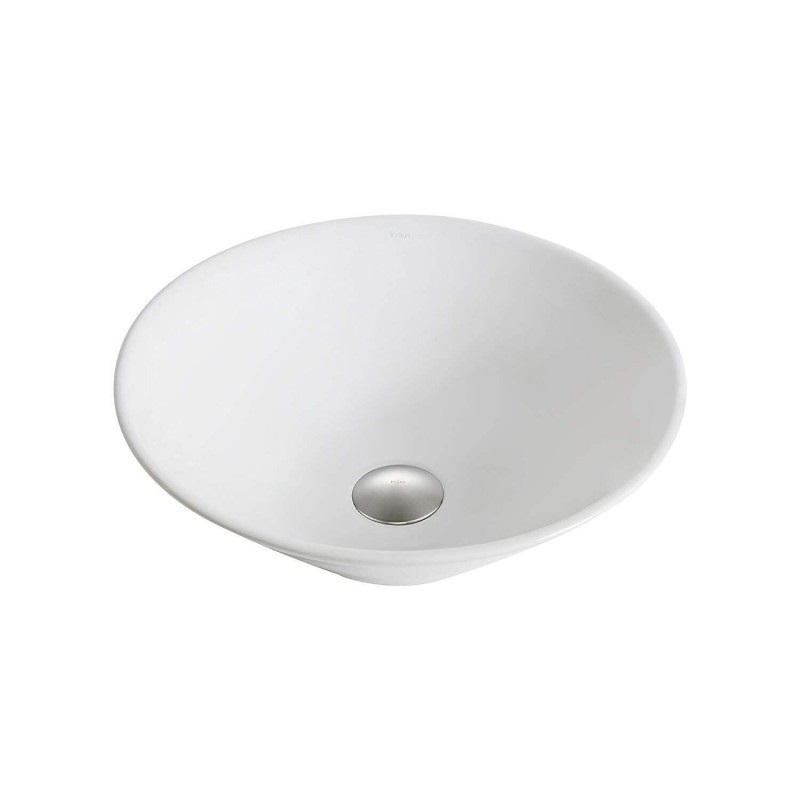 Раковина для ванної Kraus Elavo накладна Ø41,5 см кераміка білий KCV-143