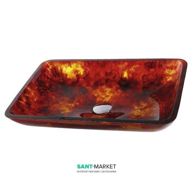 Раковина для ванної Kraus Multi-Tone скло вогненний опал GVR-400-RE-15mm
