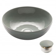 Раковина для ванной Kraus Viva Ø41,9 см керамика глянцевый серый KCV-200GGR