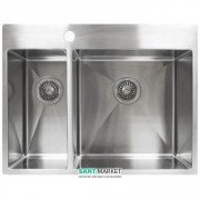 Мойка для кухни прямоугольная Kraus Rex накладная левая нержавеющая сталь KHT32L