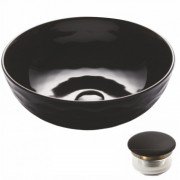 Раковина для ванної Kraus Viva Ø41,9 см кераміка глянсовий чорний KCV-200GBL