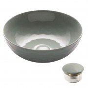 Раковина для ванной Kraus Viva Ø41,9 см керамика глянцевый серый KCV-200GGR