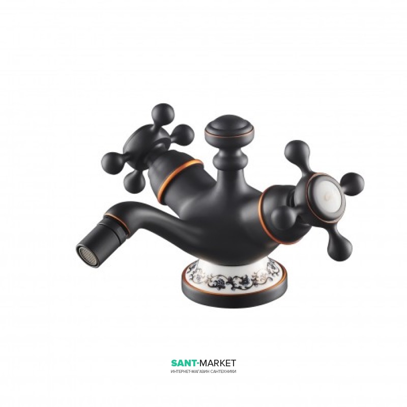 Змішувач для біде Kraus Apollo двухвентильний темний шоколад KEF-16023-ORB