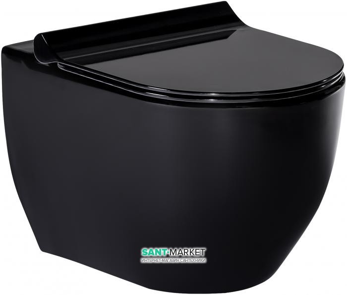 Унитаз подвесной Volle Amadeus 51.8х36.4 см керамика черный 13-06-055Black