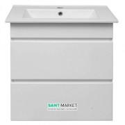 Тумба підвісна МДФ / ДСП 58х44 см з раковиною для ванної Volle Fiesta білий 15-600-01