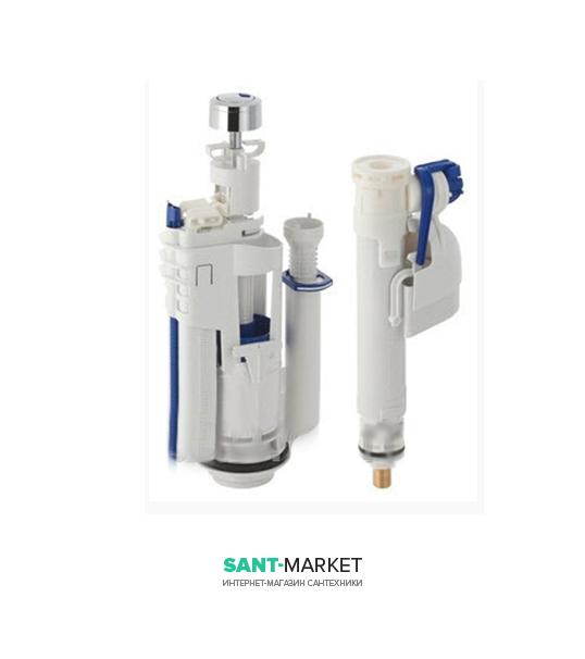 Механізм змиву для бачка унітазу Artceram Hermitage з кнопкою хром ACA006 71