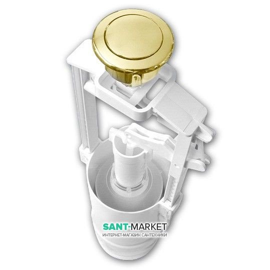 Механізм змиву для бачка унітазу Artceram Hermitage з кнопкою золото ACA006 73