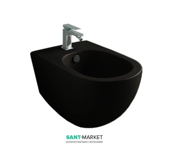 Біде підвісне ArtCeram File 2.0 36х52 см санфарфор чорний глянсовий FLB001 03; 00