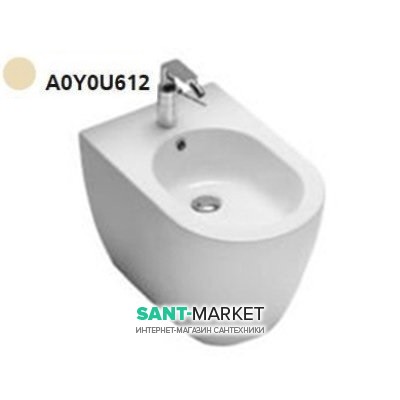 Биде напольное с одним отверстием Hatria Fusion 35.5х54 см слоновая кость A0Y0U612