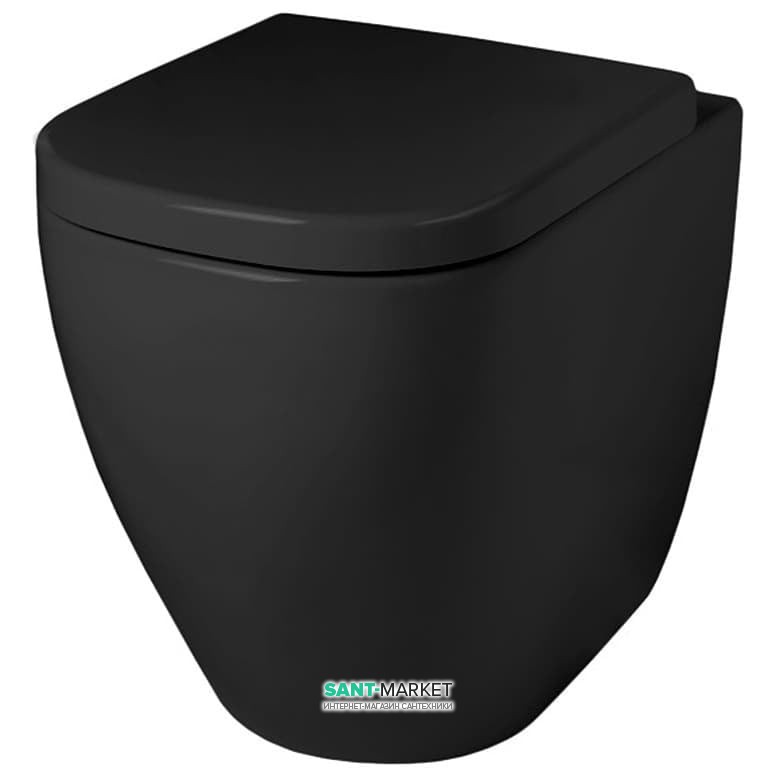 Унітаз підлоговий ArtCeram Faster 37х53 см чорний глянсовий FSV005 03; 00