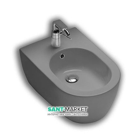 Биде подвесное с одним отверстием без боковых отверстий Hatria Fusion 35.5х54 см антрацит A0Y1D908