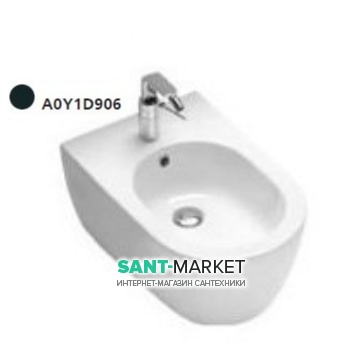 Биде подвесное с одним отверстием без боковых отверстий Hatria Fusion 35.5х54 см черный A0Y1D906