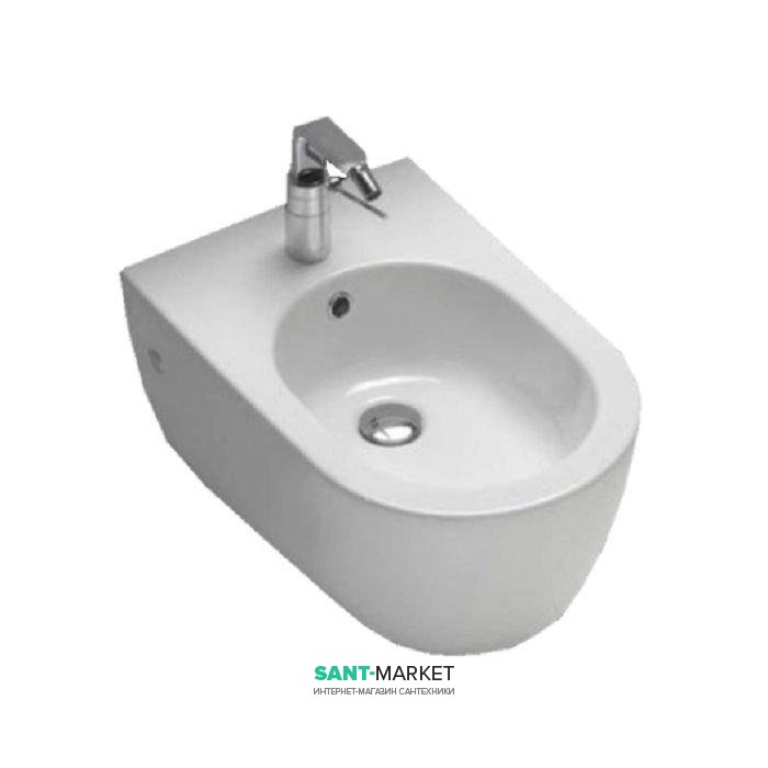 Биде подвесное с одним отверстием без боковых отверстий Hatria Fusion 35.5х54 см белый Y1D901