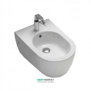 Биде подвесное с одним отверстием без боковых отверстий Hatria Fusion 35.5х54 см белый Y1D901