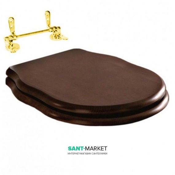Сидіння з кришкою для унітазу ArtCeram Hermitage горіх / золото HEA004 73
