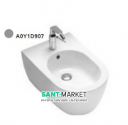 Биде подвесное с одним отверстием без боковых отверстий Hatria Fusion 35.5х54 см цемент A0Y1D907