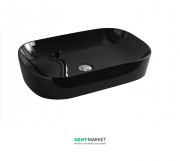 Раковина для ванної ArtCeram Ghost 65х41,5 см чорний глянсовий GHL002 03; 00