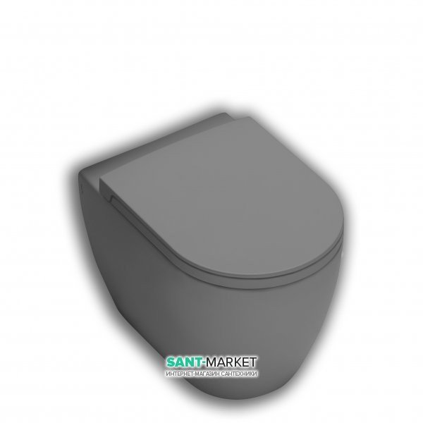 Унитаз напольный приставной Hatria Fusion 35.5х54 см антрацит A0YXVD08