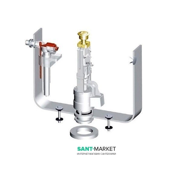 Механізм змиву для бачка унітазу Artceram Hermitage золото HEA010 73