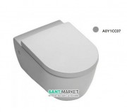 Унитаз подвесной безободковый Hatria Fusion 35.5х54 см цемент A0Y1CC07