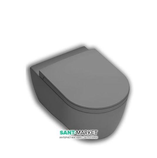 Унитаз подвесной безободковый Hatria Fusion 35.5х54 см антрацит A0Y1CC08