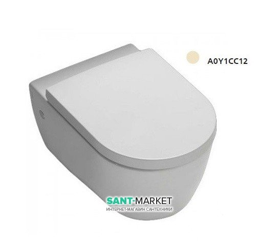 Унитаз подвесной безободковый Hatria Fusion 35.5х54 см слоновая кость A0Y1CC12