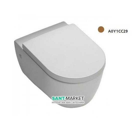 Унитаз подвесной безободковый Hatria Fusion 35.5х54 см табачный A0Y1CC29