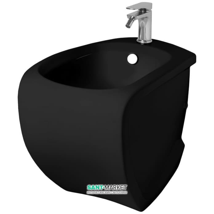 Биде напольное Artceram Hi-Line 38х54,5 см чёрный глянцевый HIB002 03;00