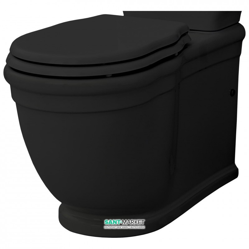 Чаша унитаза-моноблок ArtCeram Hermitage 36х72 см чёрный глянцевый HEV006 03;00