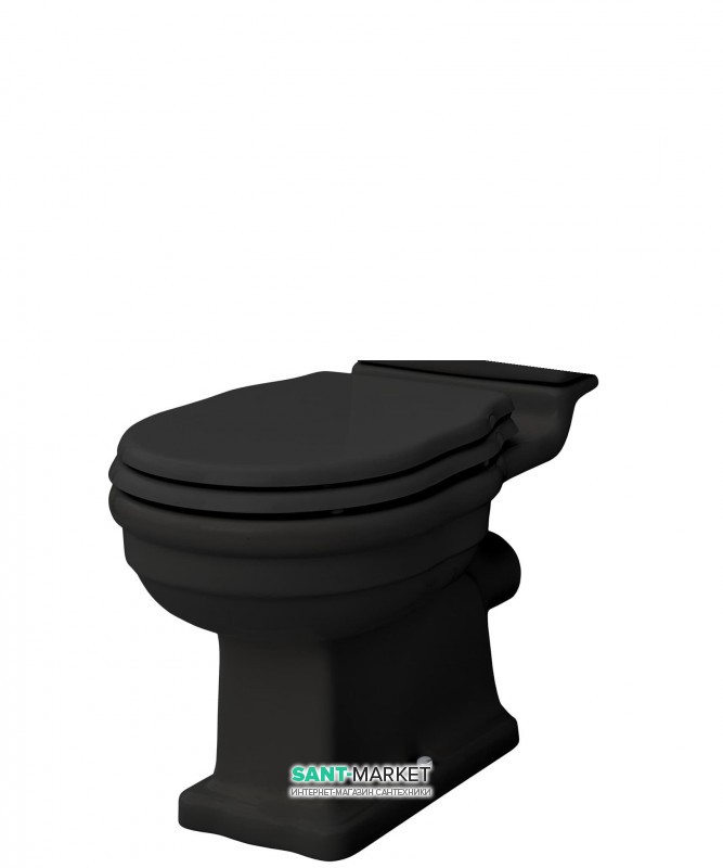 Чаша унитаза-моноблок ArtCeram Hermitage 36х71 см чёрный глянцевый HEV008 03;00