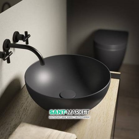 Раковина для ванної Hatria HAPPY HOUR SLIM_Alchemy ANTHRACITE 400x400 A0Y1VF08