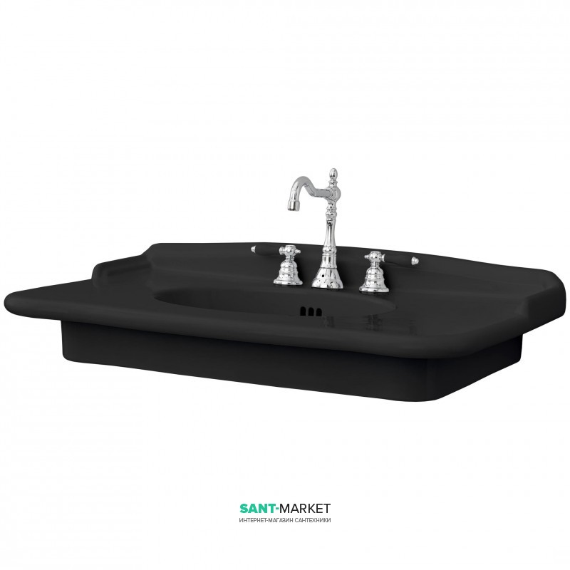 Раковина для ванної ArtCeram Hermitage 93х58 см чорний глянсовий HEL005 03; 00