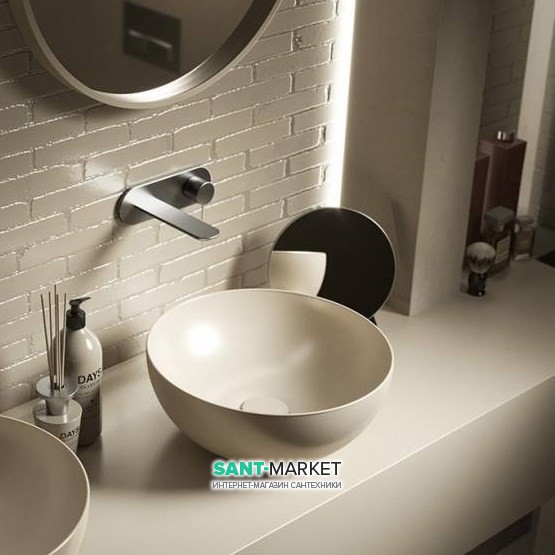 Раковина для ванной накладная Hatria HAPPY HOUR SLIM_Alchemy IVORY 400x400 A0Y1VF12