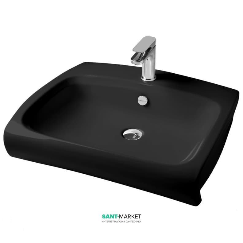 Раковина для ванной ArtCeram Hi-Line 65х51,5 см чёрный глянцевый HIL002 03;00